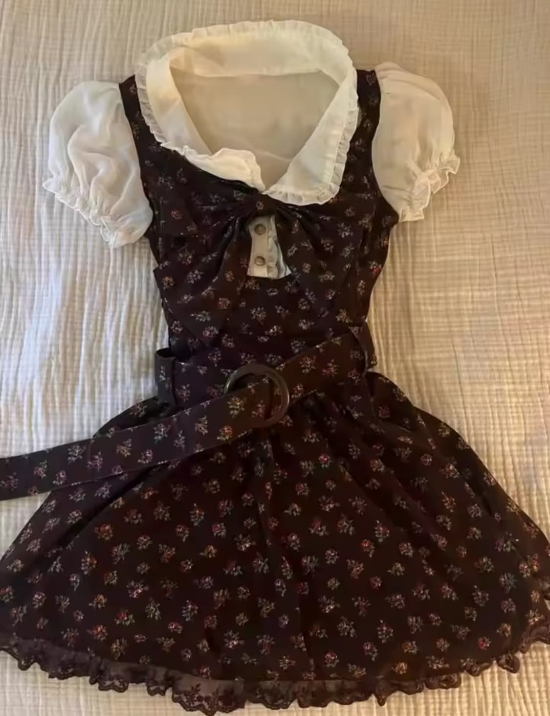 리즈리사 깔 원피스 리본 코트 케이프 판초 부츠 가방 라떼갸루 아가일 상품이미지1