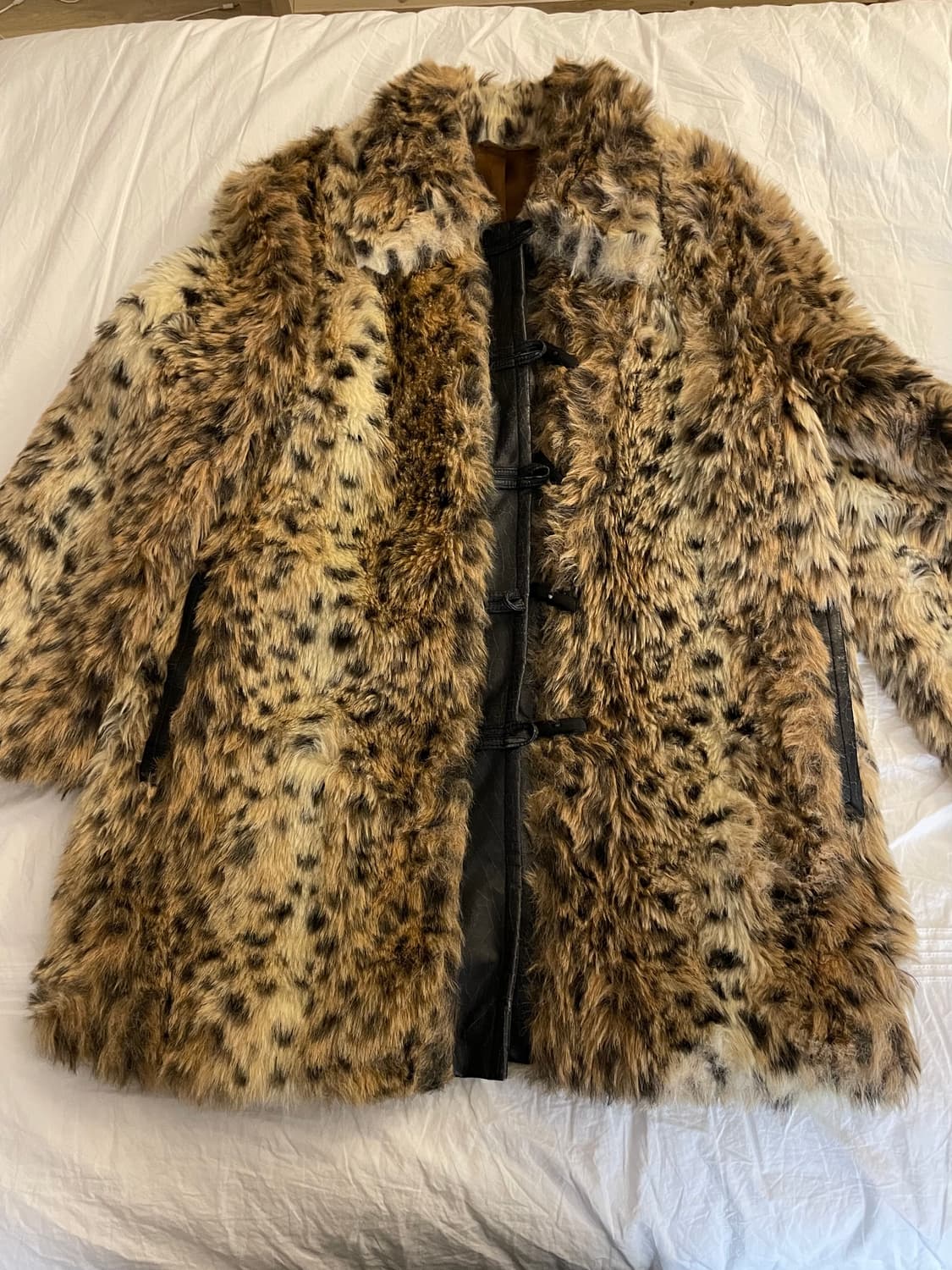 빈티지 레오파드 페이크퍼 코트 vintage fur jacket 상품이미지1