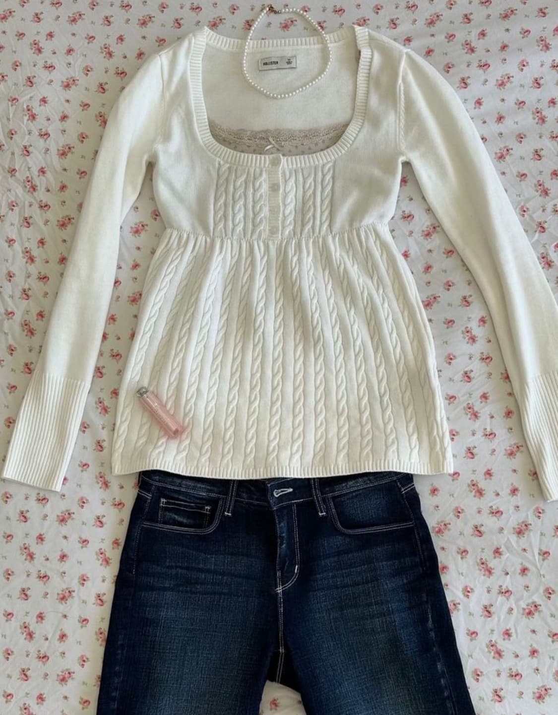 새상품) 홀리스터 베이비돌 니트 탑 화이트 상품이미지2