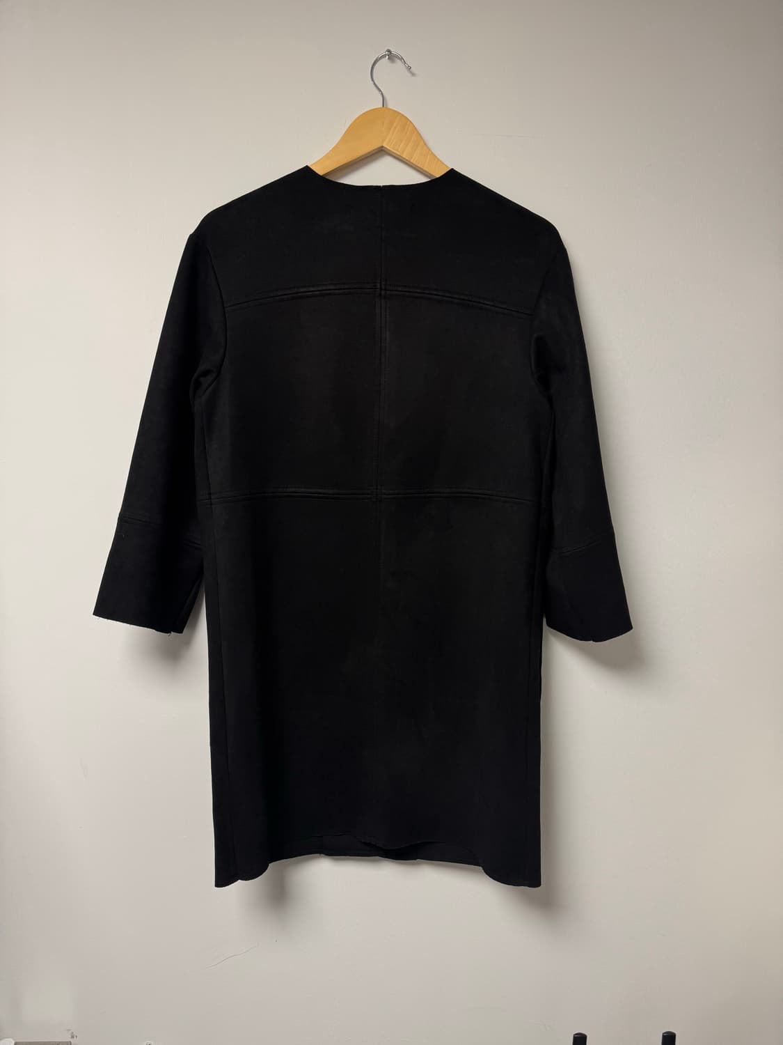 zara 자라 블랙 스웨이드 금장 버튼 미디 자켓 원피스 S 상품이미지6