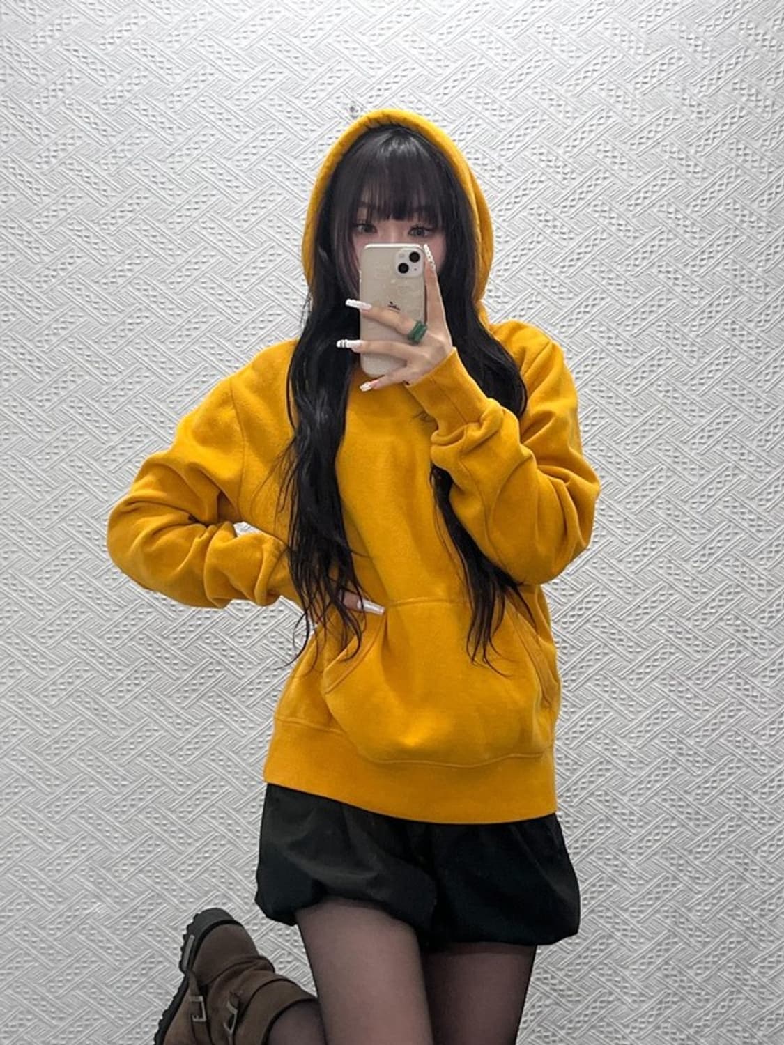 슈퍼드라이 Y2K 레트로 빈티지 머스타드 후드티 L C10742 상품이미지2