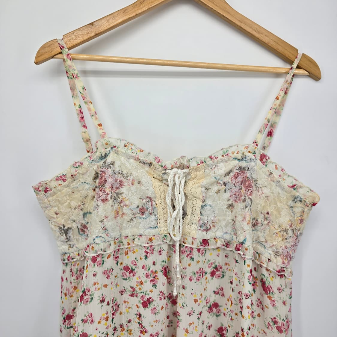 일본 빈티지 플라워 롱 원피스 레이스 디테일 상품이미지3