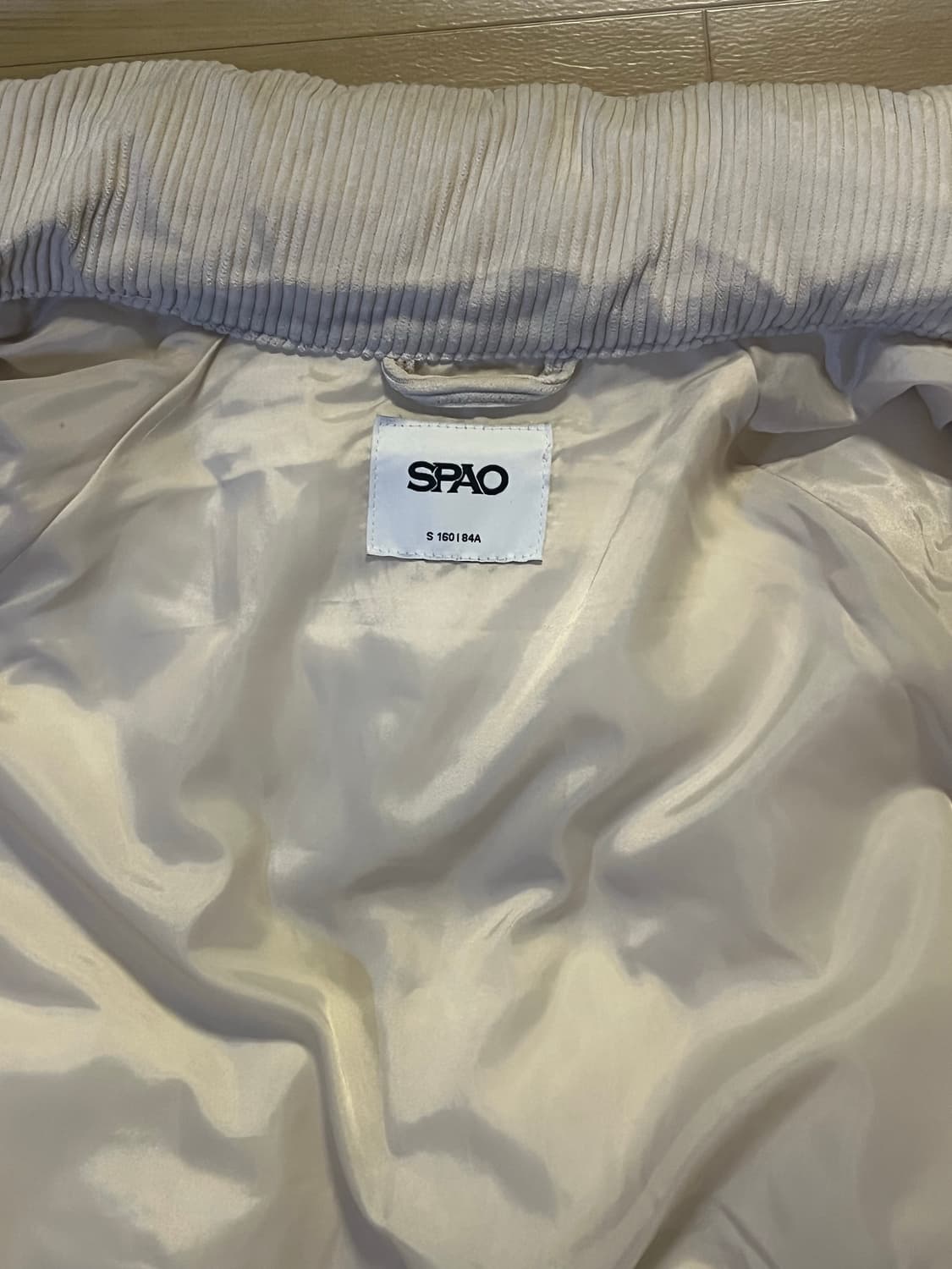 스파오 코듀로이 숏패딩 아이보리 S 상품이미지2