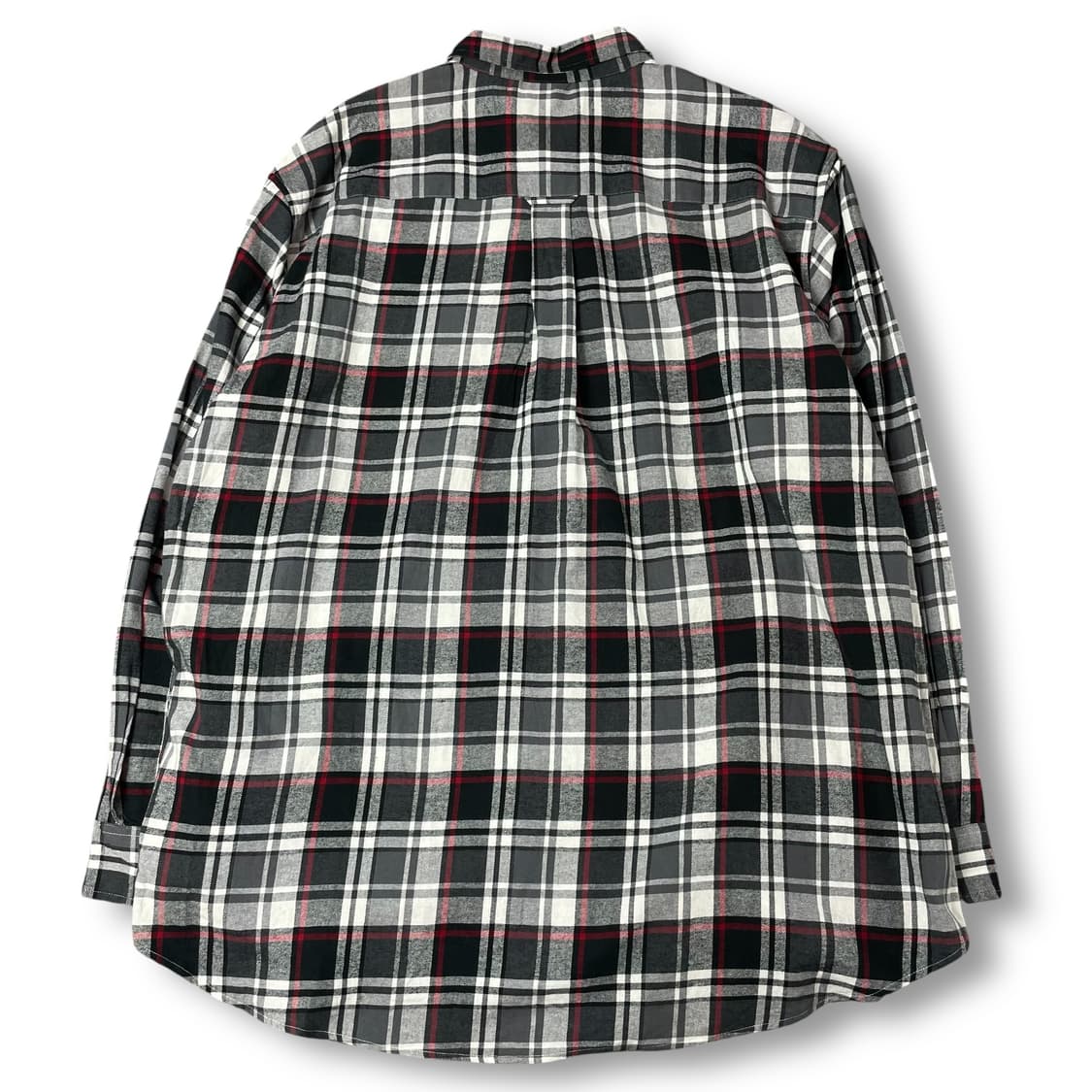 챕스 블랙 화이트 레드 멀티 체크 원포켓 긴팔 셔츠 3XL 상품이미지3
