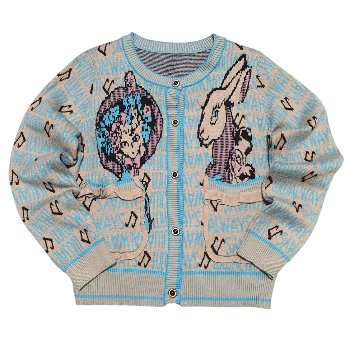 ✨ (바배) 빈티지 토끼 가디건 니트 상품이미지1