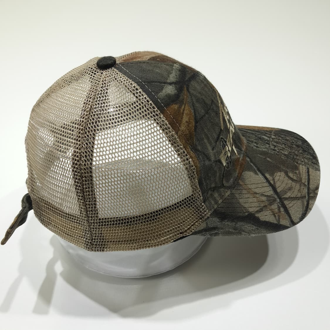 팀 리얼트리 로고 자수 카모 & 베이지 메쉬 트러커 볼캡 P2035 상품이미지4