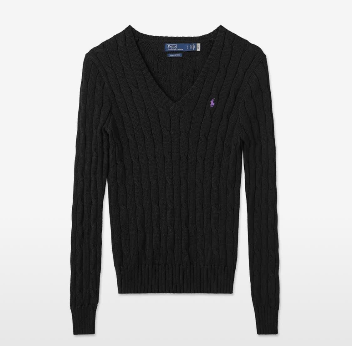 폴로 랄프로렌 케이블 니트 코튼 V넥 스웨터 브이넥 꽈배기 브이넥 판매 상품이미지1