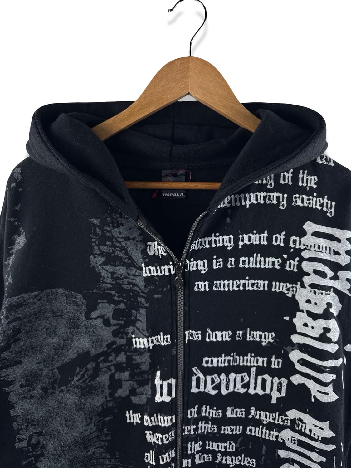 JPN 펑크 Y2K 레터링 후드집업1836 상품이미지3