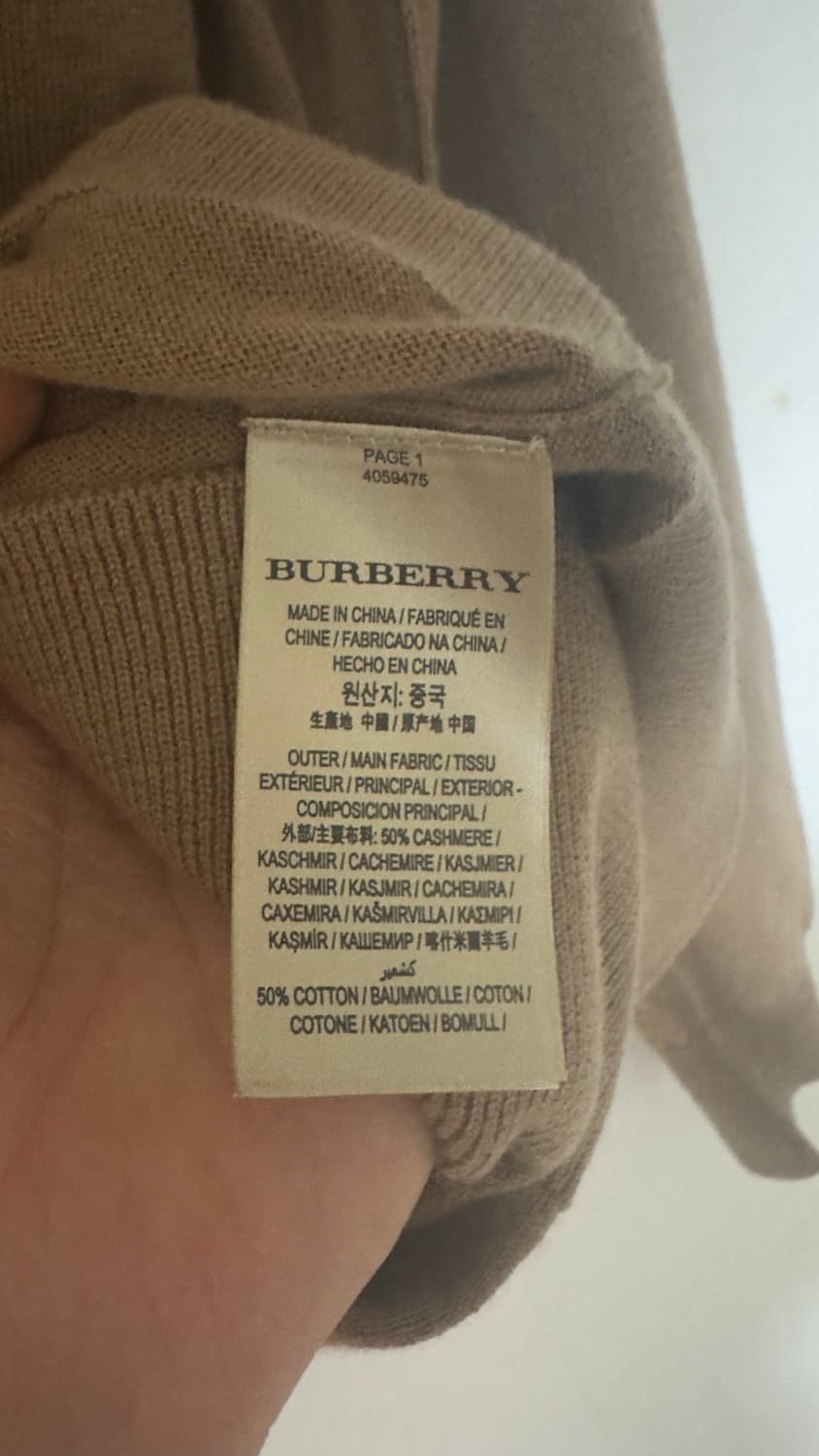 [XXL] 버버리 반집업 엘보 패치 캐시미어 니트 상품이미지7
