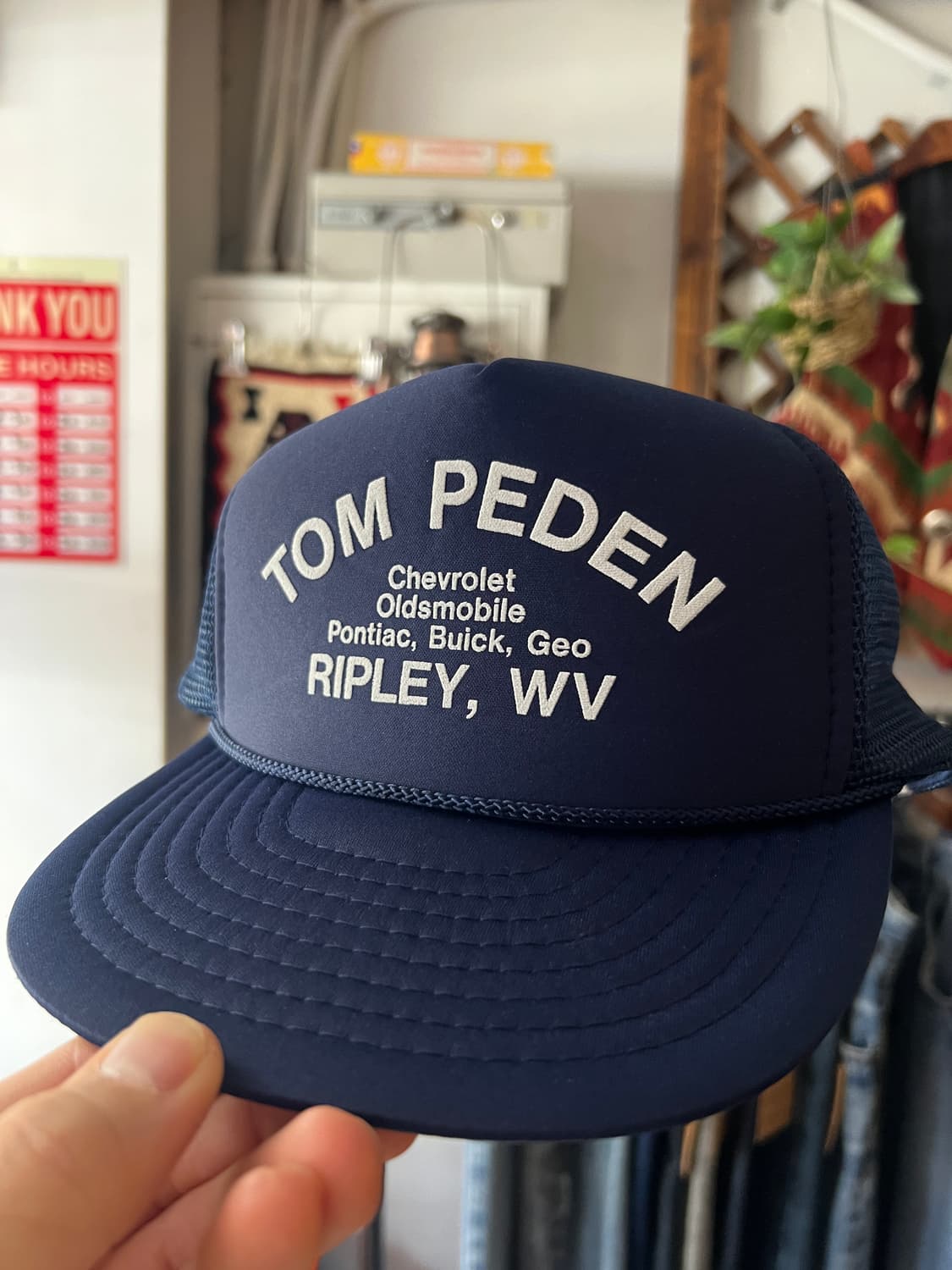 USA 빈티지 TOM PEDEN 네이비 트러커 캡 상품이미지2
