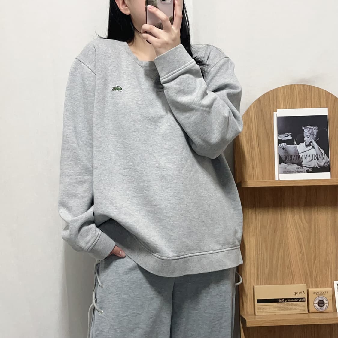 [정품] 라코스테 그레이 기모 맨투맨 [ 4XL ] 상품이미지1