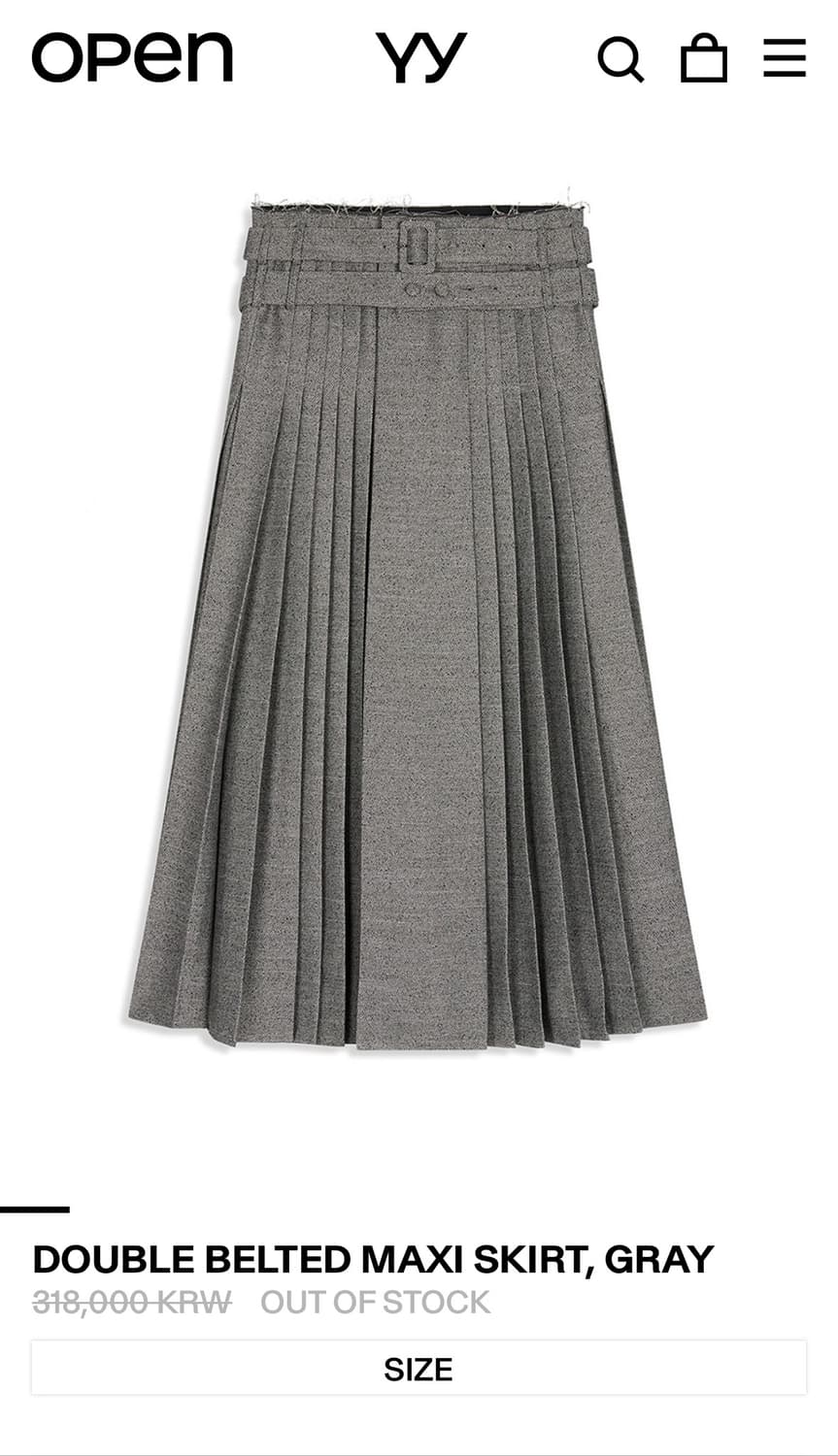 삽니다) openyy _DOUBLE BELTED MAXI SKIRT 상품이미지1