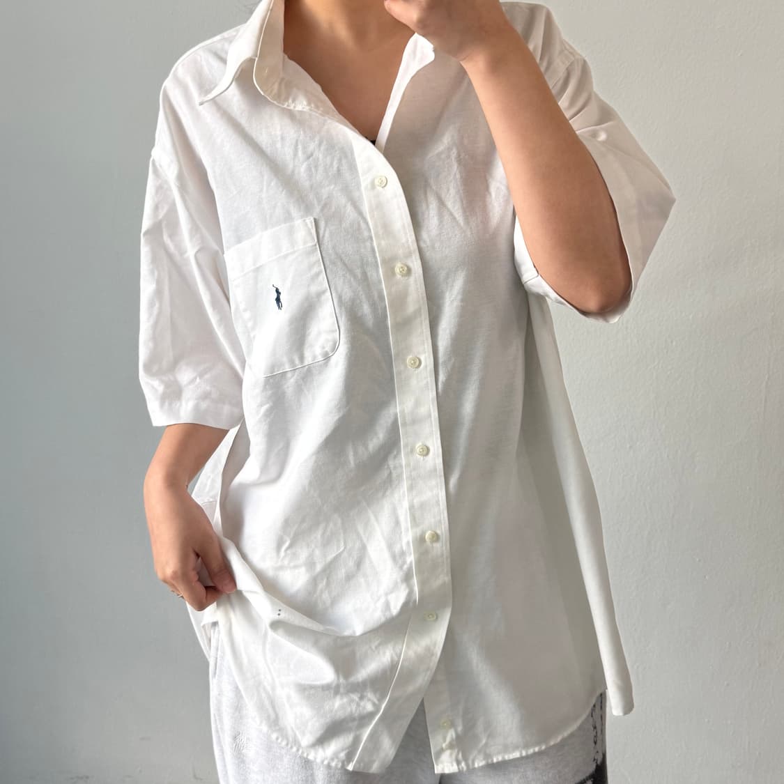 [XXL] 랄프로렌 블레이크 화이트 반팔 셔츠 상품이미지2