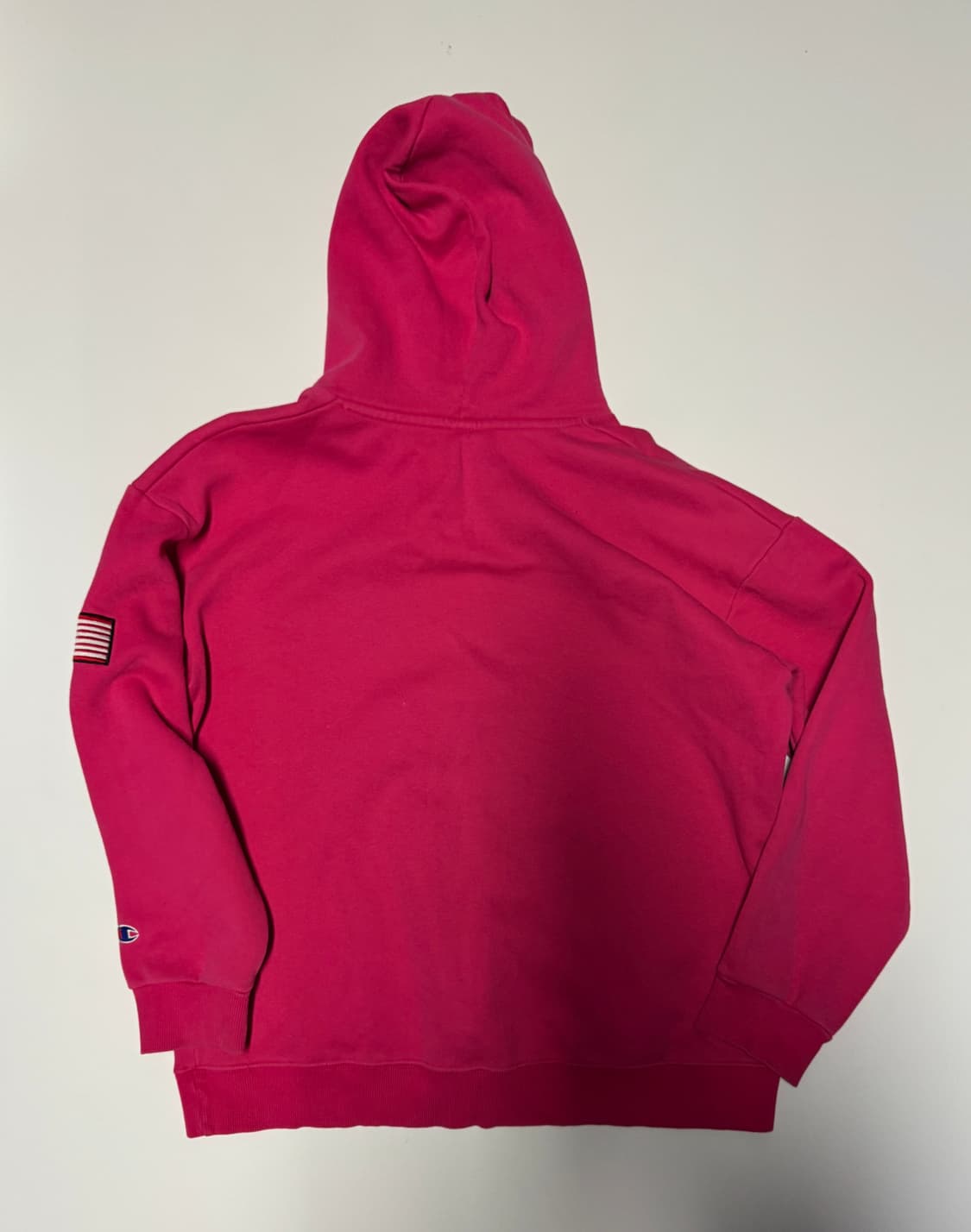 희귀!! 공용 챔피온 성조기 로고 기모 후드티 핑크 F 상품이미지2