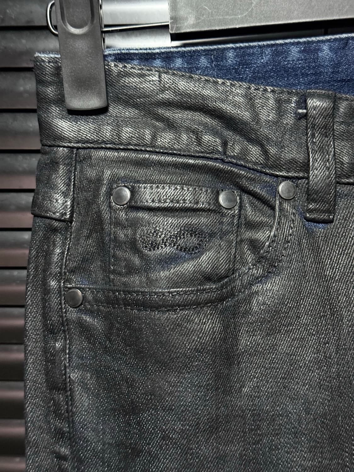 PLAC 플랙 진 블랙 데님 코팅진 검정 락시크 고스 펑크 락 갸루 29 상품이미지3