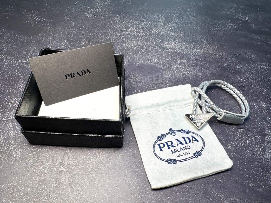 프라다 가죽 팔찌 실버 풀박스 상품이미지9