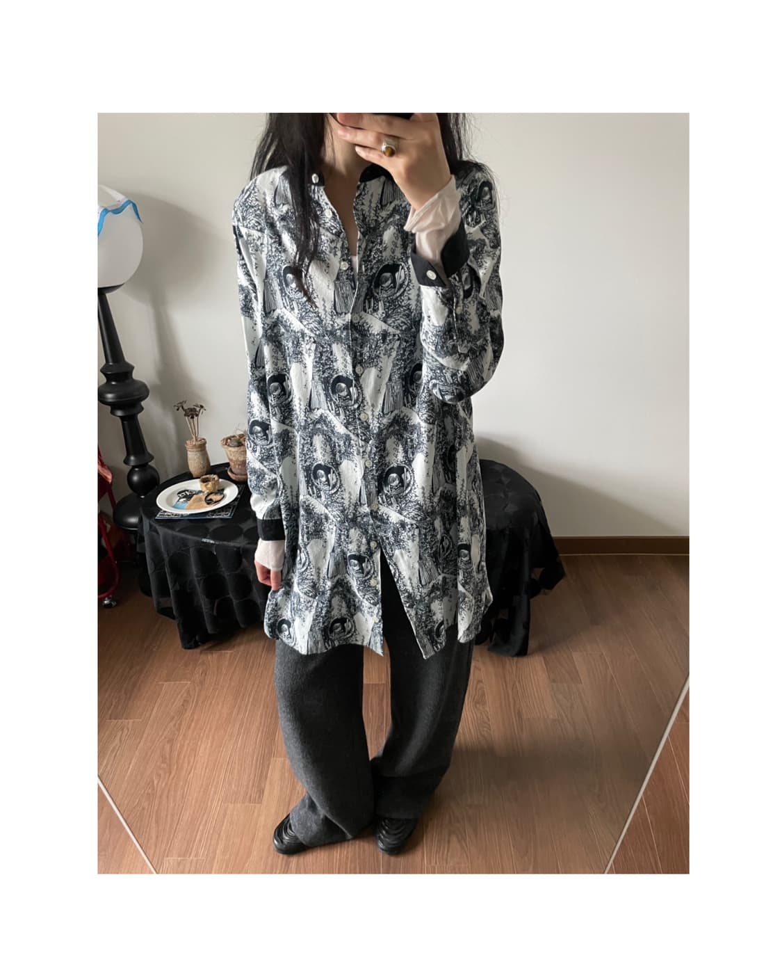 anime patterned shirt one-piece 상품이미지3