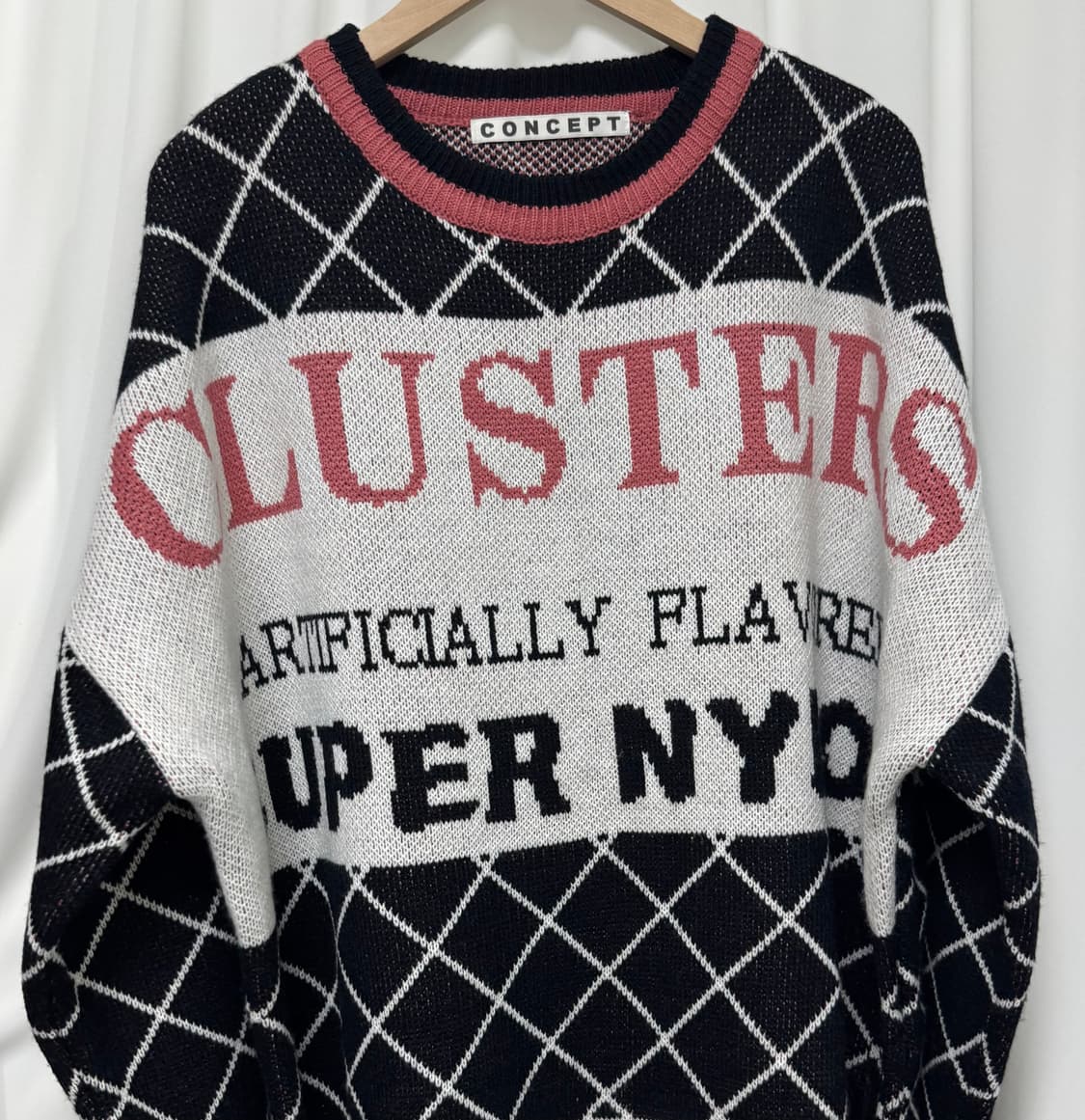 박시핏 체크 니트 상품이미지2