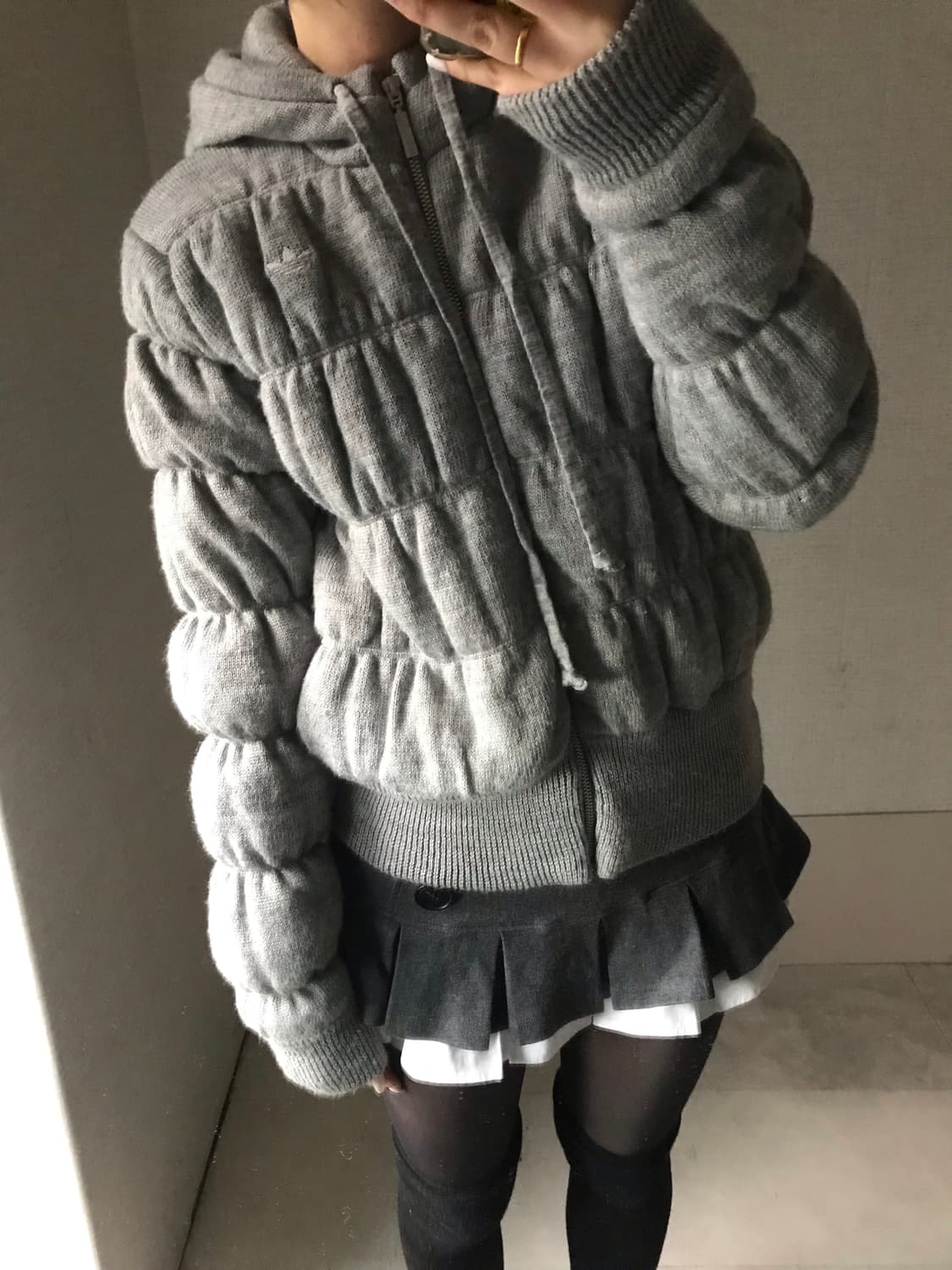 아디다스 그레이 코튼 패딩 상품이미지4