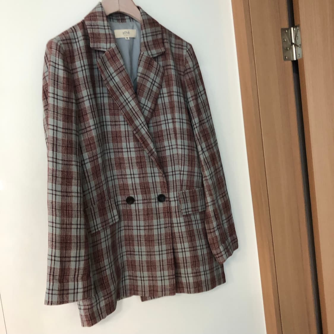 바네사브루노 아떼 린넨100 체크 민트 하프 자켓 하객룩 올드머니룩 출근 상품이미지3