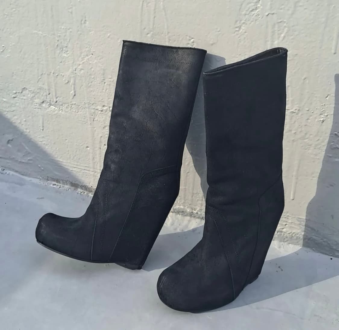 릭오웬스 스웨이드 웨지 부츠 상품이미지1