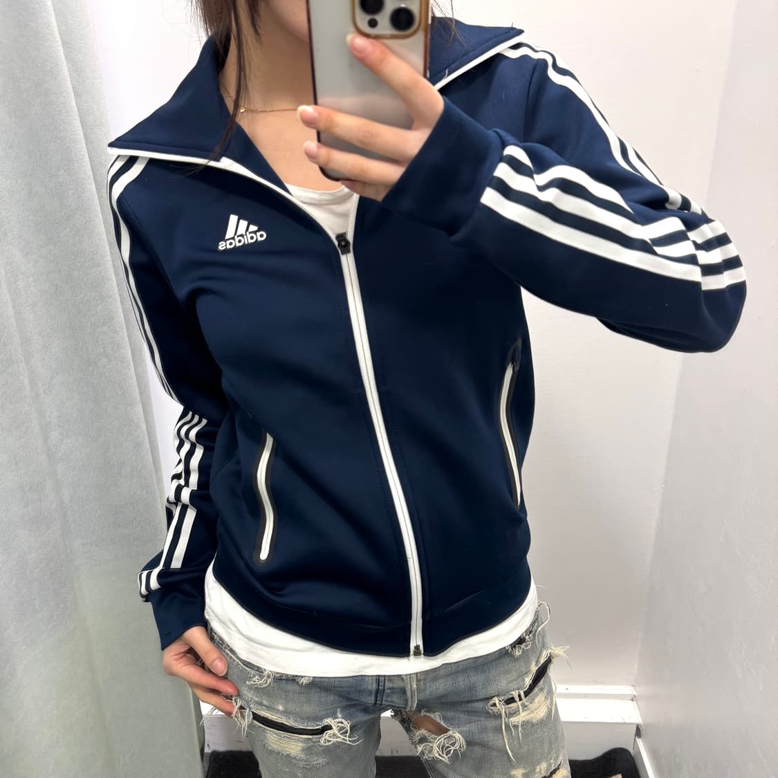 아디다스 네이비 화이트 트랙탑 져지 상품이미지1