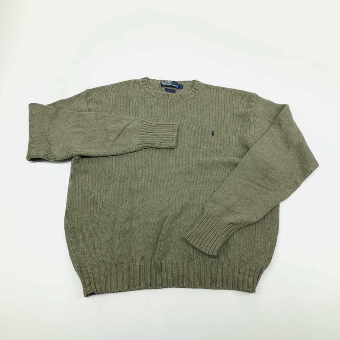 (CS796)L 폴로 올리브그린 라운드 니트 스웨터knit 상품이미지1