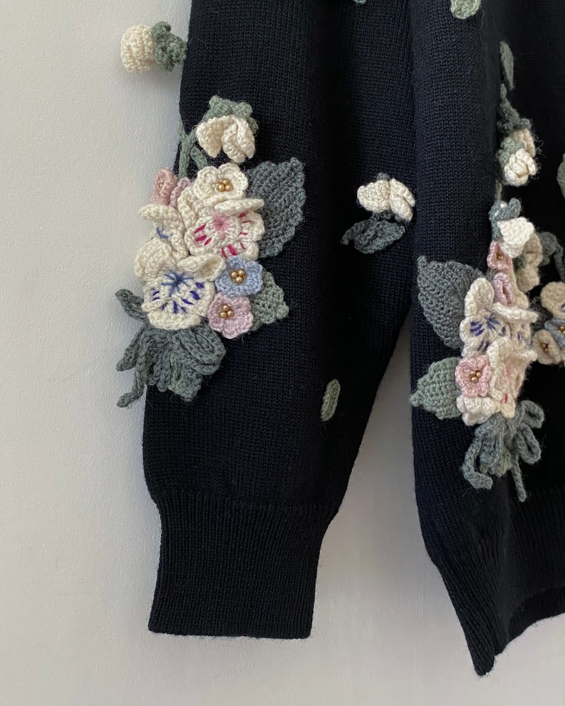 플라워 블랙 니트 스웨터 상품이미지6