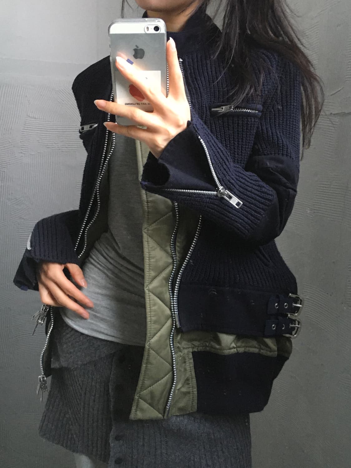 Sacai 사카이 니트 MA-1 디테일 집업 자켓  상품이미지1