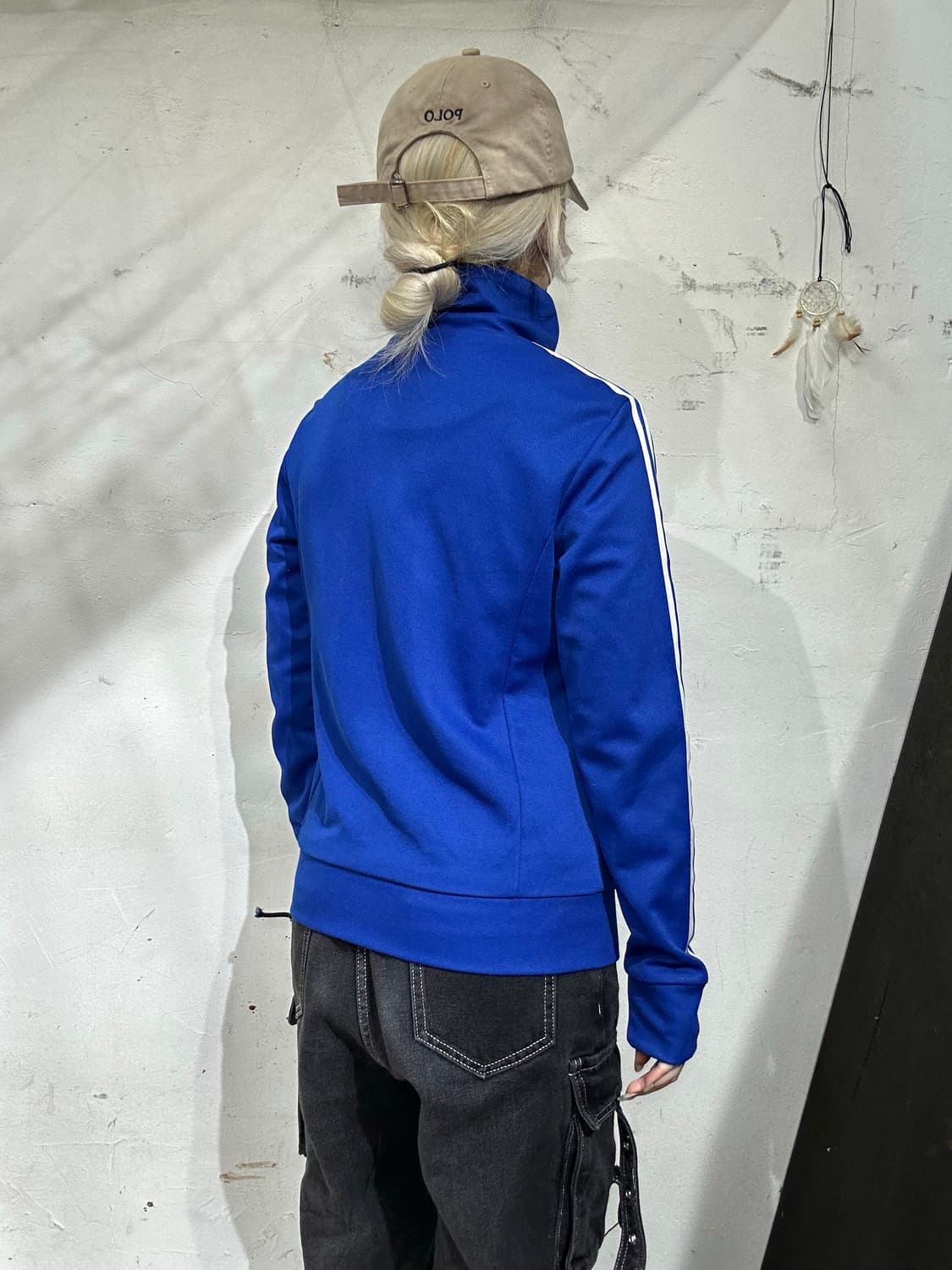 아디다스 블루 유로파 화이트 삼선 로고 트랙탑 져지 95 상품이미지3