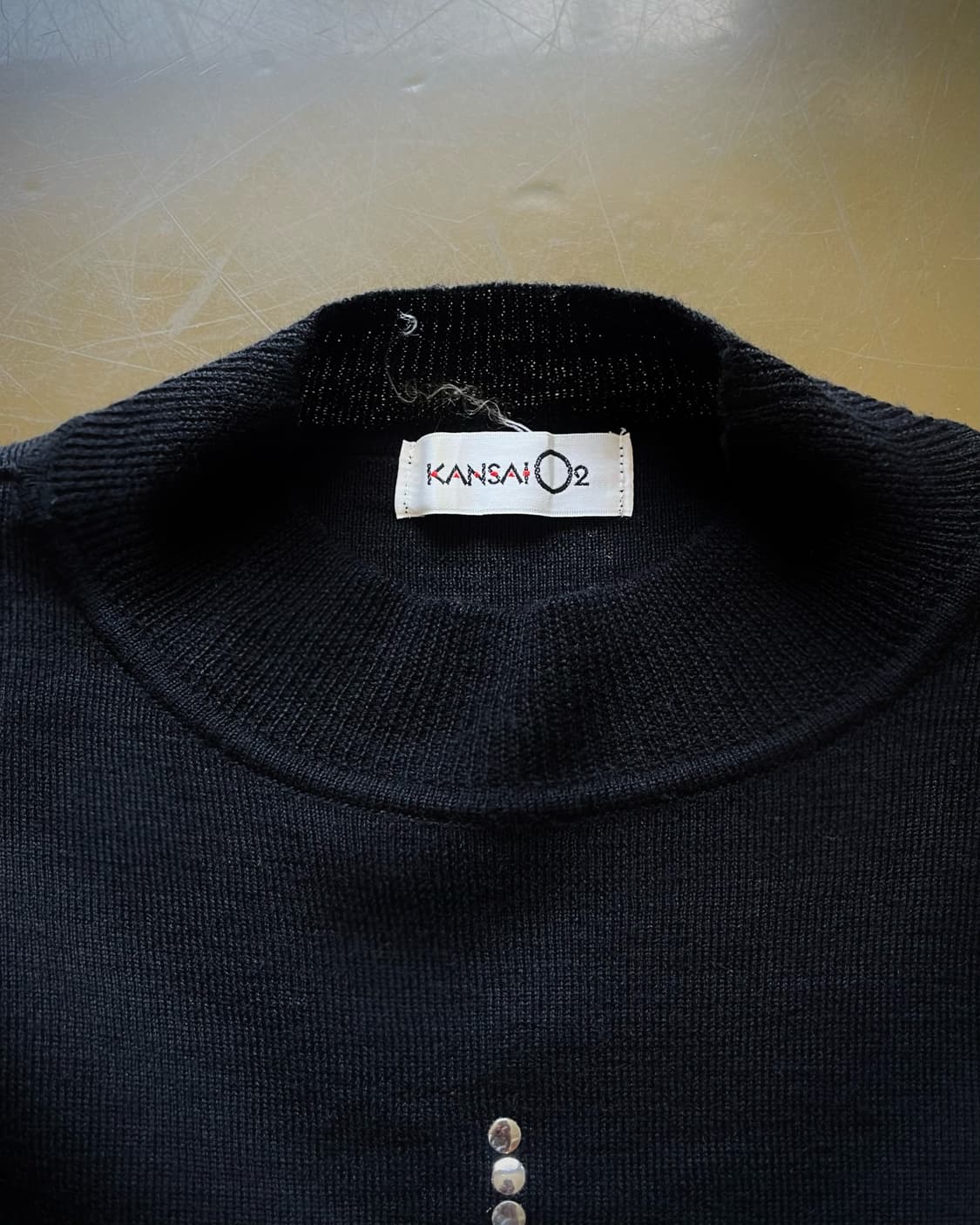 1980-90s KANSAI O2 Studs Eye Wool Knit 상품이미지5