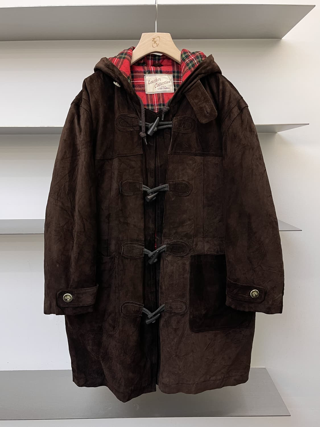 Basso Company 90s 스웨이드 레더 더플 코트 상품이미지1