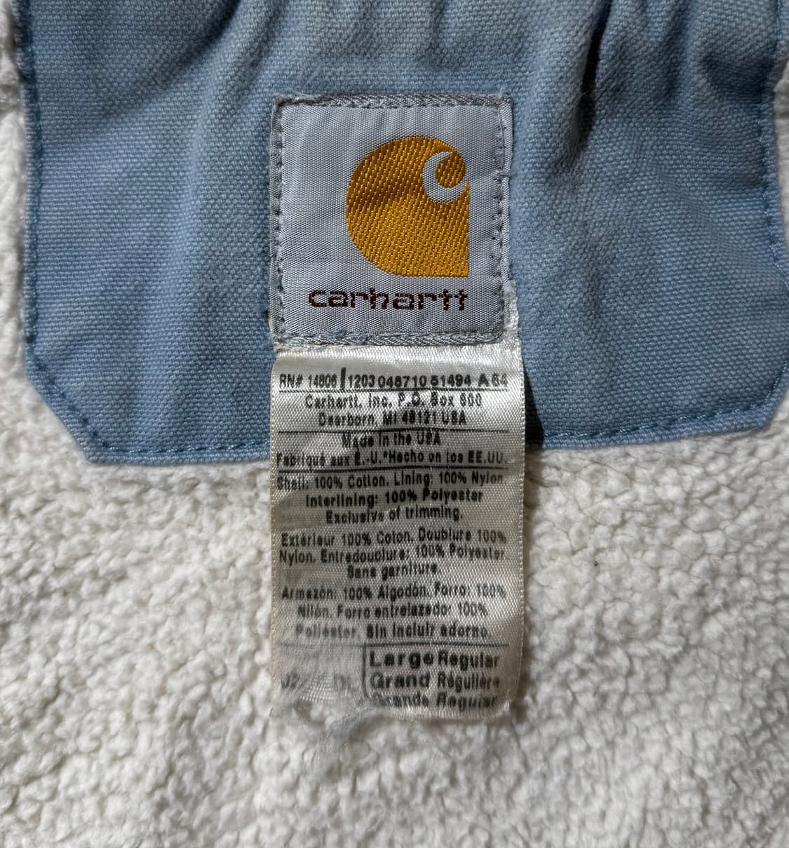 칼하트 쉐르파 더스키 블루 액티브 후드 자켓 상품이미지4