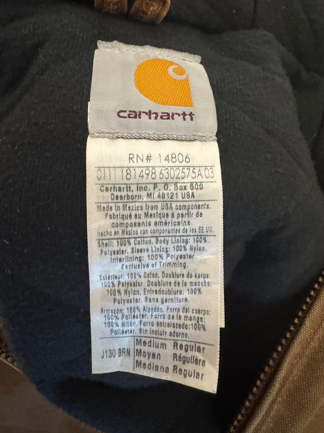 10s 칼하트 덕액티브 자켓 j130 brown 상품이미지4