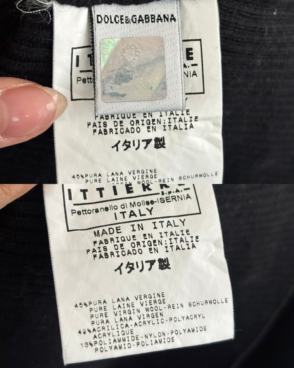 Dolce & Gabbana 돌체앤가바나 블랙 버튼 디테일 언밸런스 니트 상품이미지9