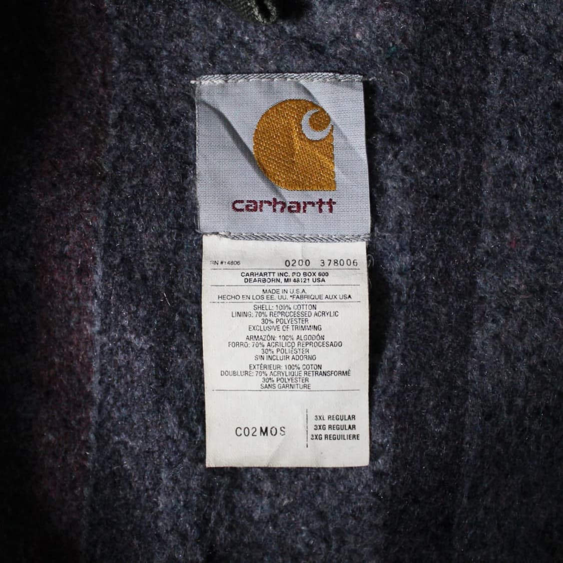  90's Carhartt 칼하트 MOS 모스그린 덕 디트로이트 워크자켓 상품이미지5
