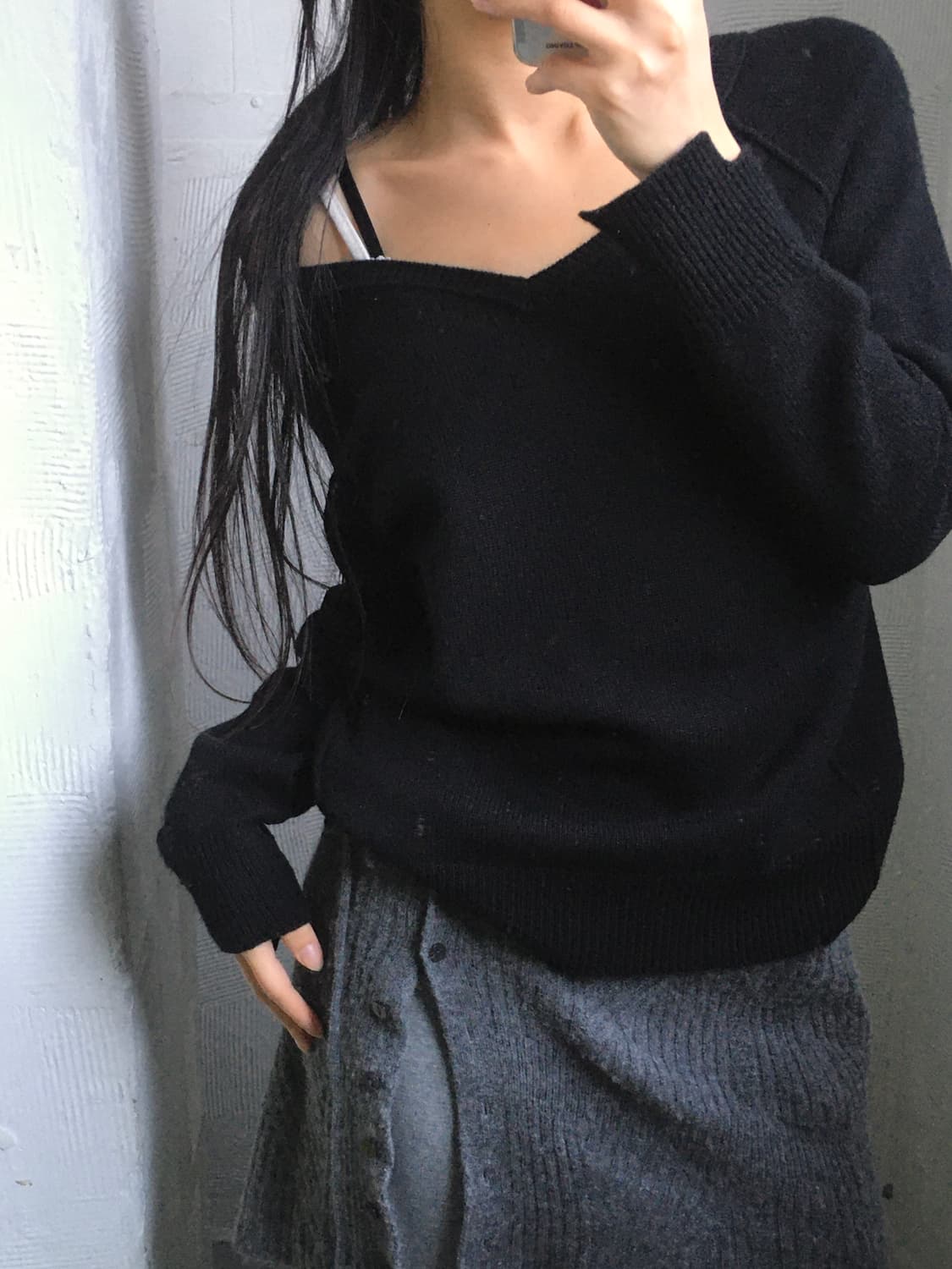 Helmut Lang 헬무트랭 캐시미어 브이넥 니트 상품이미지1