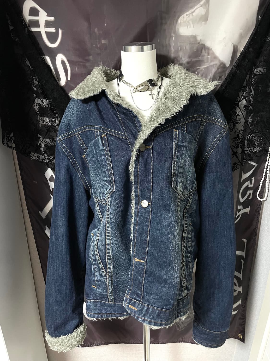 00s 2010 빈티지 워싱데님 쉐르파 청자켓 유니섹스코르티스트루릴리젼 상품이미지1