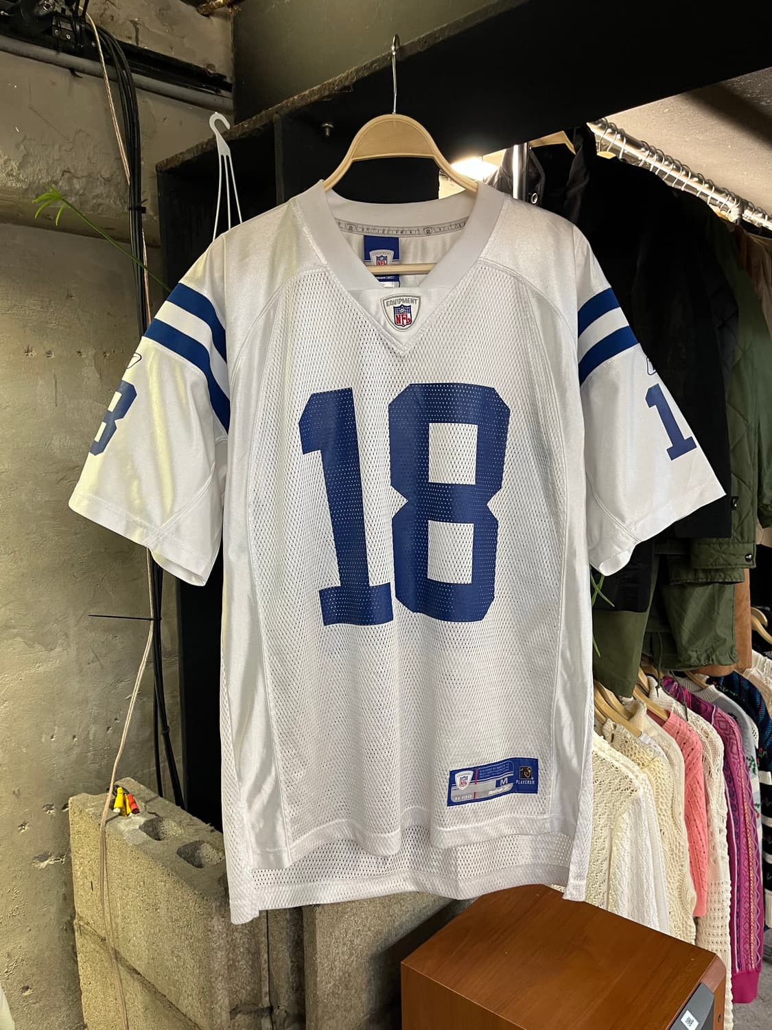 NFL 리복 이퀍먼트 인디애나 콜츠 유니폼 반팔 져지 화이트 M #csz 상품이미지1
