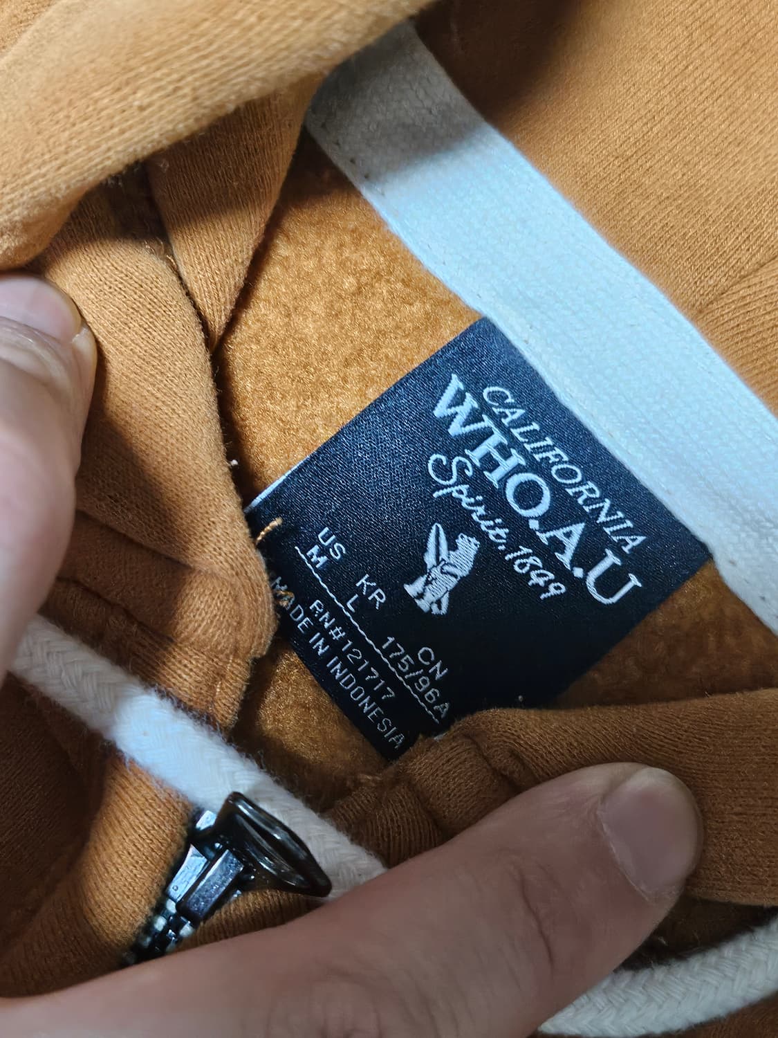 후아유 핀터깔 y2k 자수 후드집업 카멜 L 상품이미지3