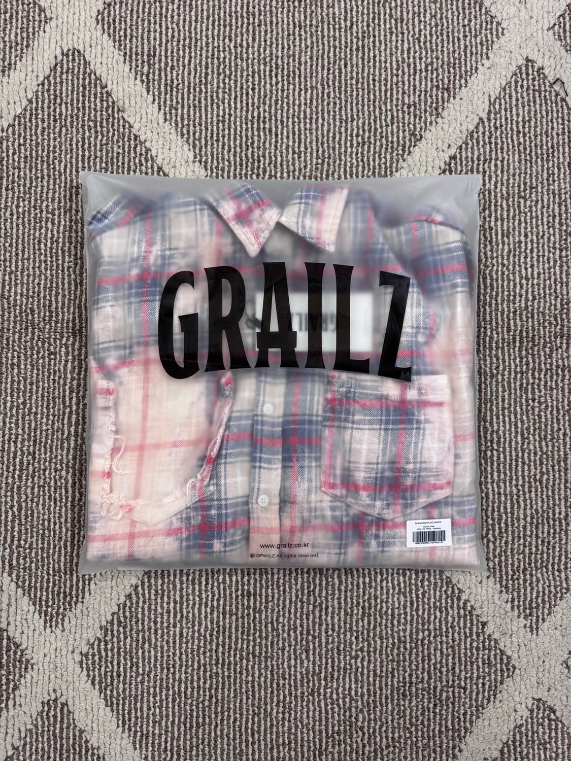 [새제품] 그레일즈 BLEACHED PLAID SHIRTS [PINK] 상품이미지3