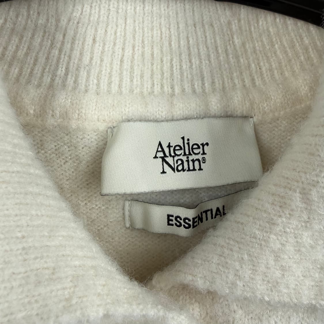 (F) 아틀리에 나인 에센셜 언발란스 크롭 가디건 아이보리 상품이미지3