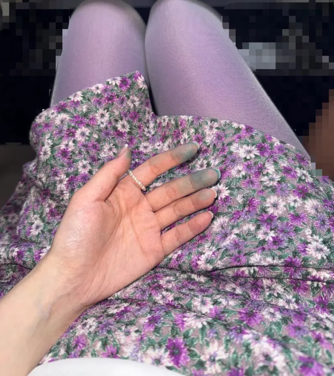 보라색 플라워 미디 스커트 하구미 모리걸 빈티지 상품이미지2