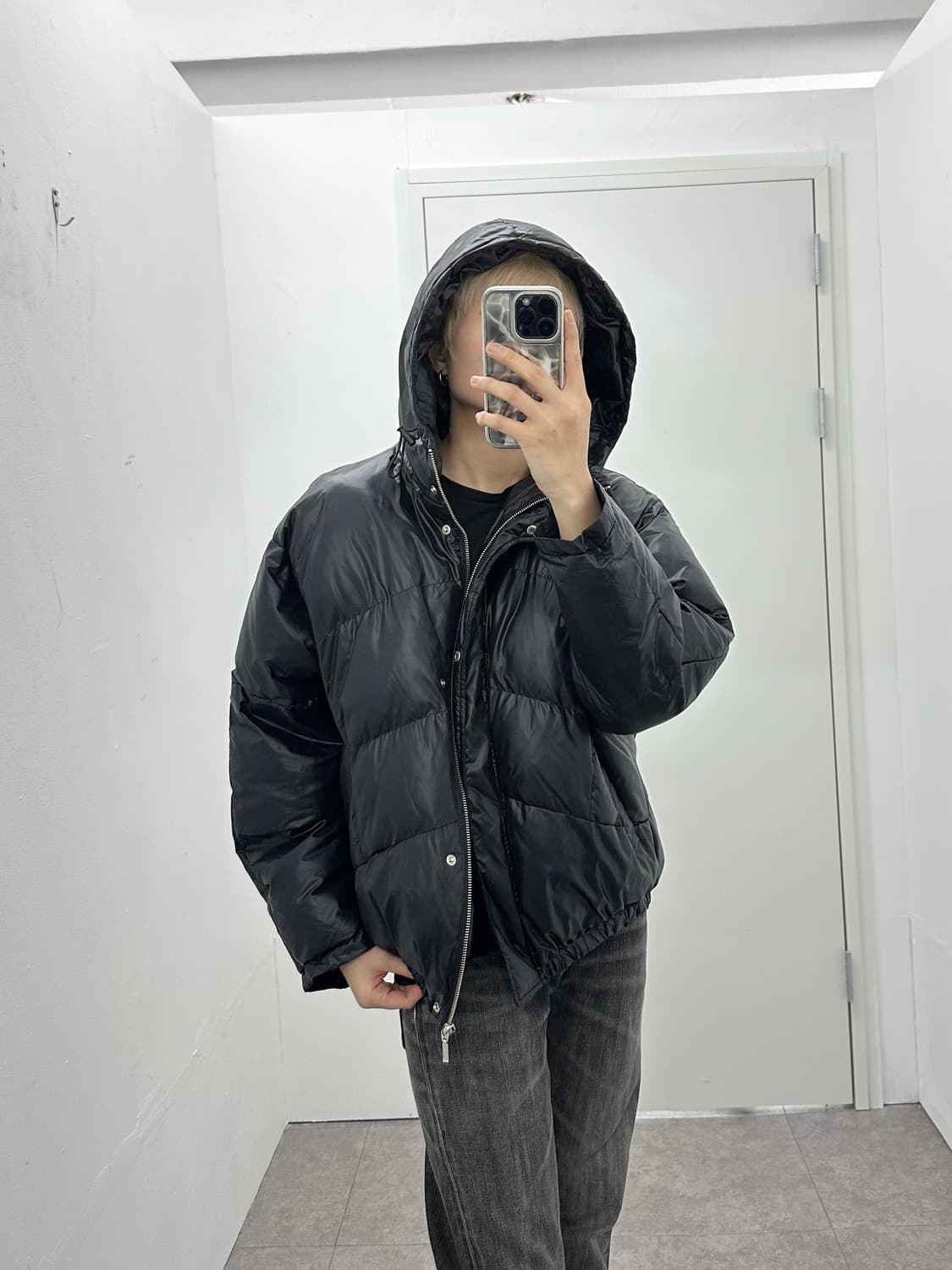 JPN vintage crop padded jacket 상품이미지1