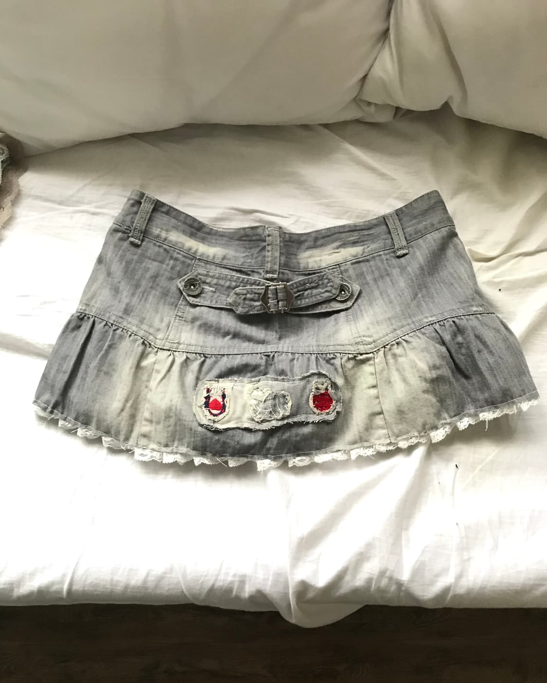 Custom🐾)Kitsch stitch denim cancanskirt 상품이미지2