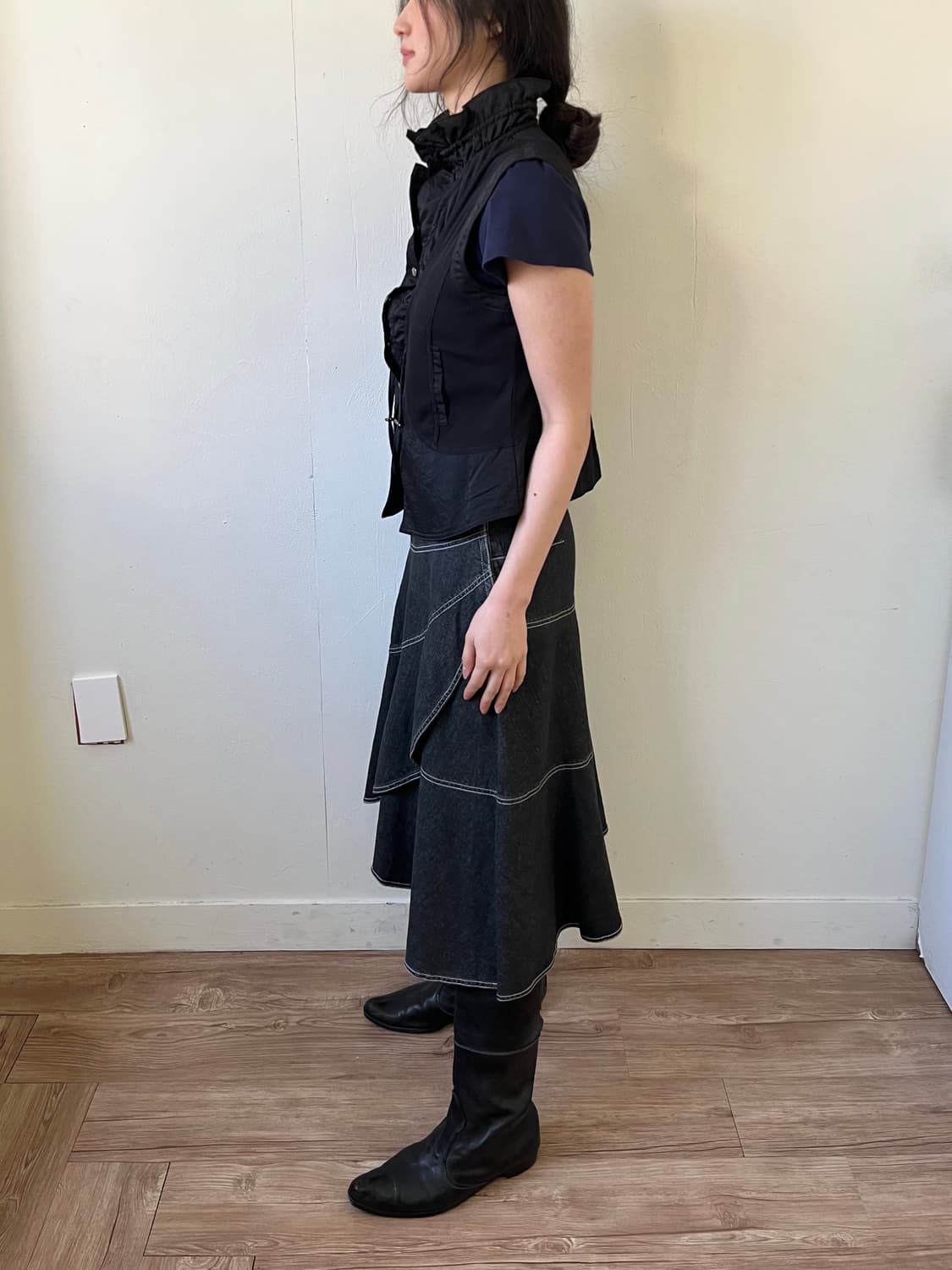 VIANTE 블랙 베스트 시어링 자켓 상품이미지9