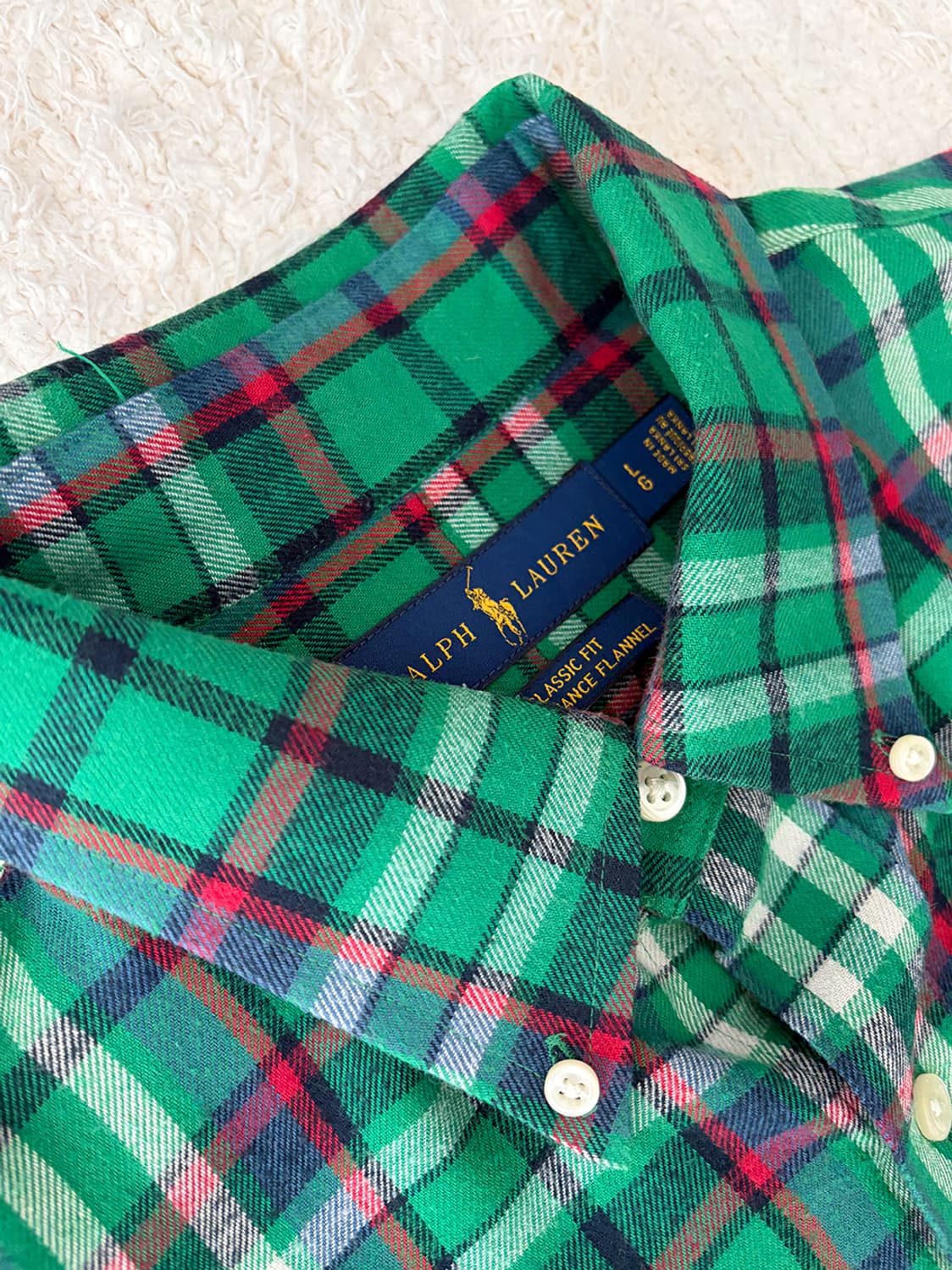 폴로 그린 체크셔츠 상품이미지4