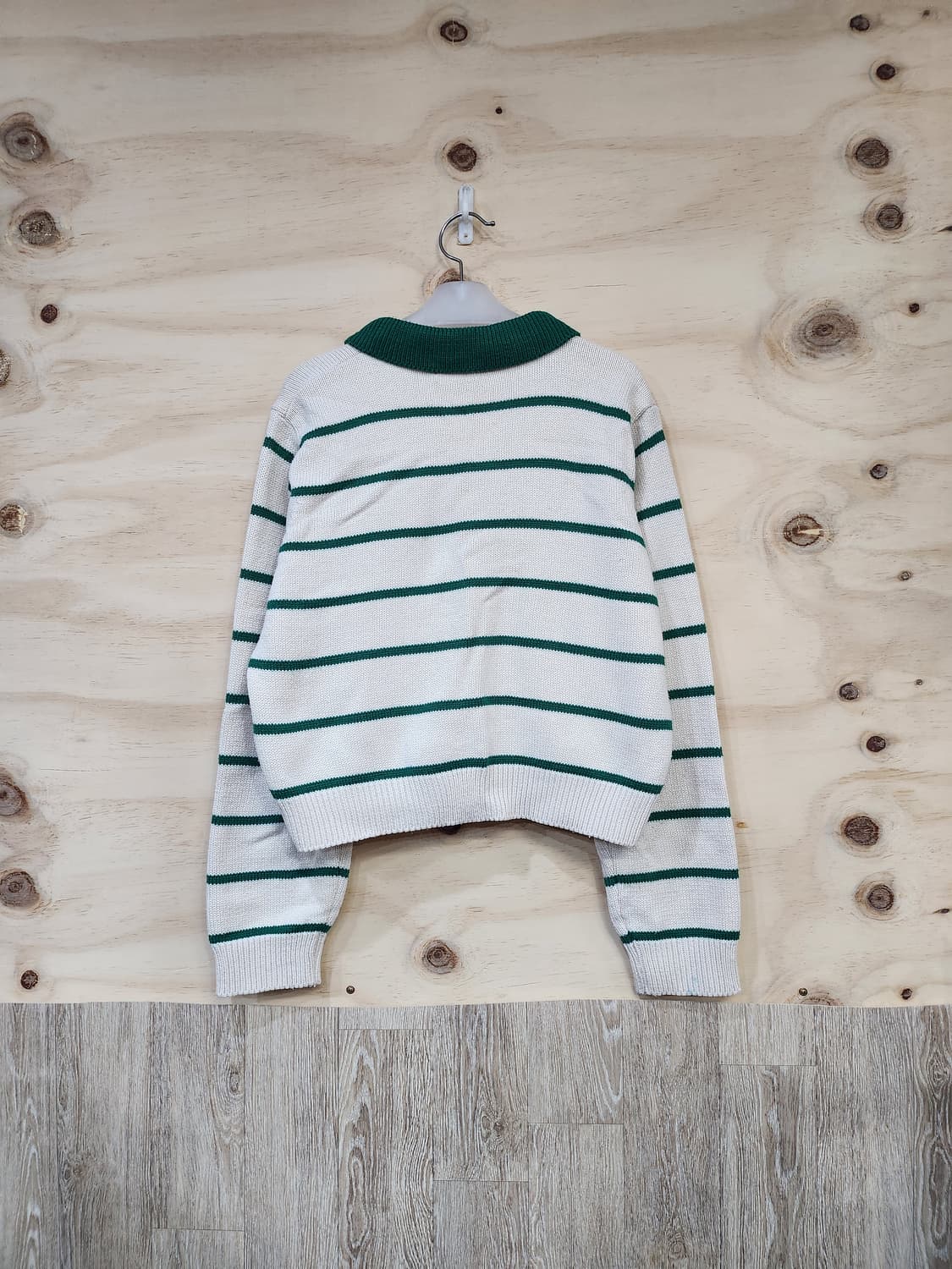 558) 피그먼트 카라넥 스트라이프 숏 가디건 상품이미지2