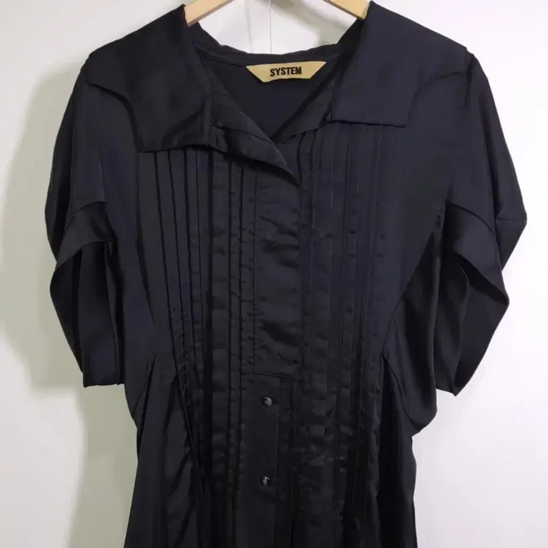 시스템 블랙 셔츠 원피스 55 상품이미지2