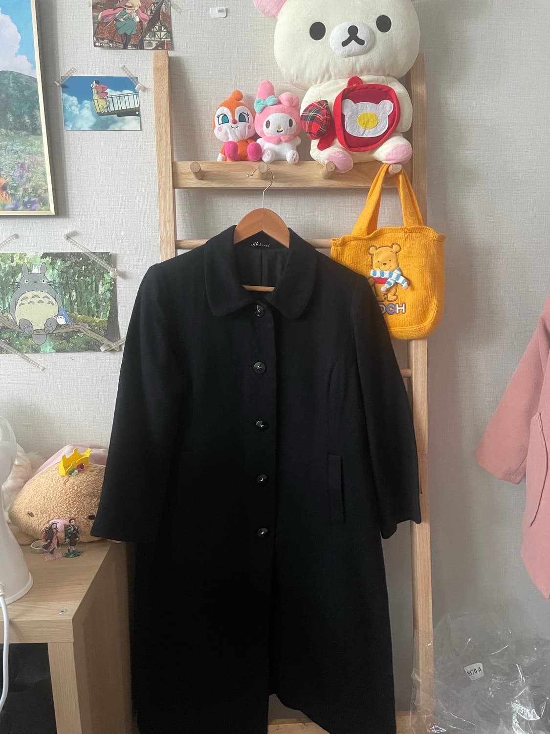 모리걸 빈티지 둥근카라 블랙 롱코트 🖤 상품이미지1